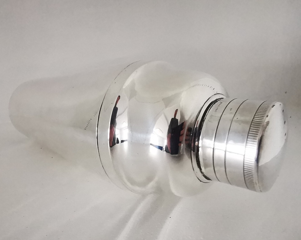 Fine Antique Solid Silver 3pc Cocktail Shaker - Mauser C.1899.