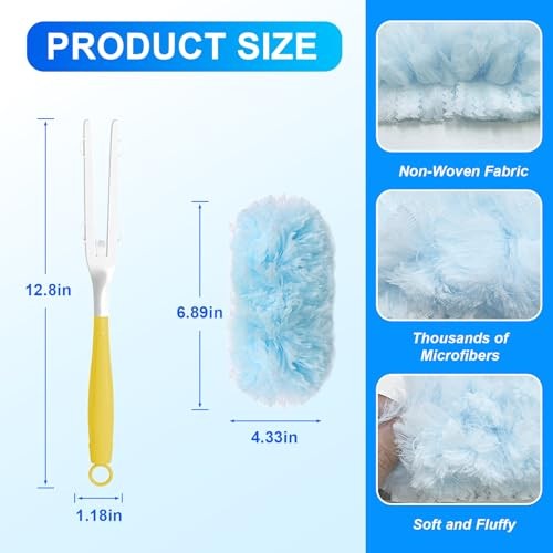 30 Count Dusters Refills with 1 Handle, Multi-Surface Disposable Duster, 360