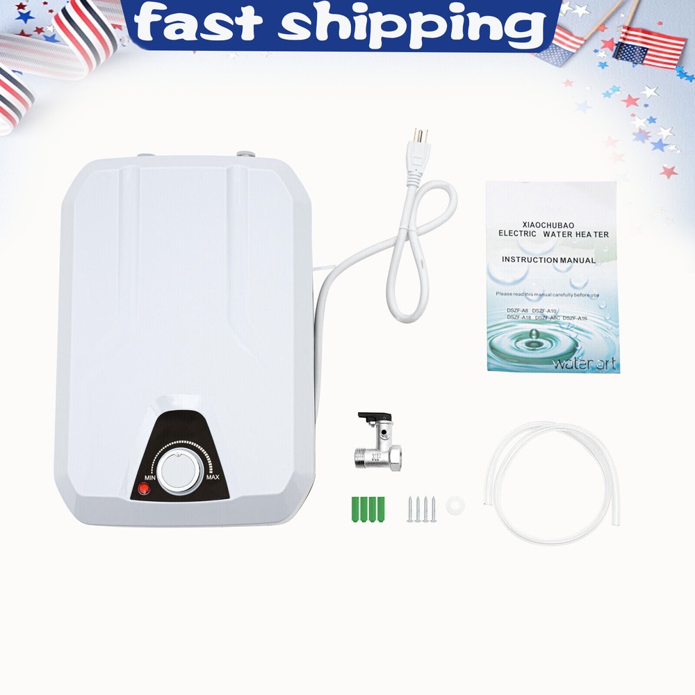 Electric Tankless Water Heater 1.5KW Mini Tank Point-Of-Use Instant Hot for RVs