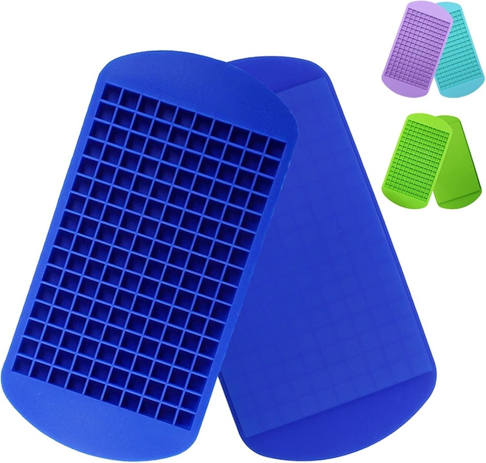 Effortless Ice Release Silicone Cube Trays: 160 Mini Cubes for Refreshing Drinks