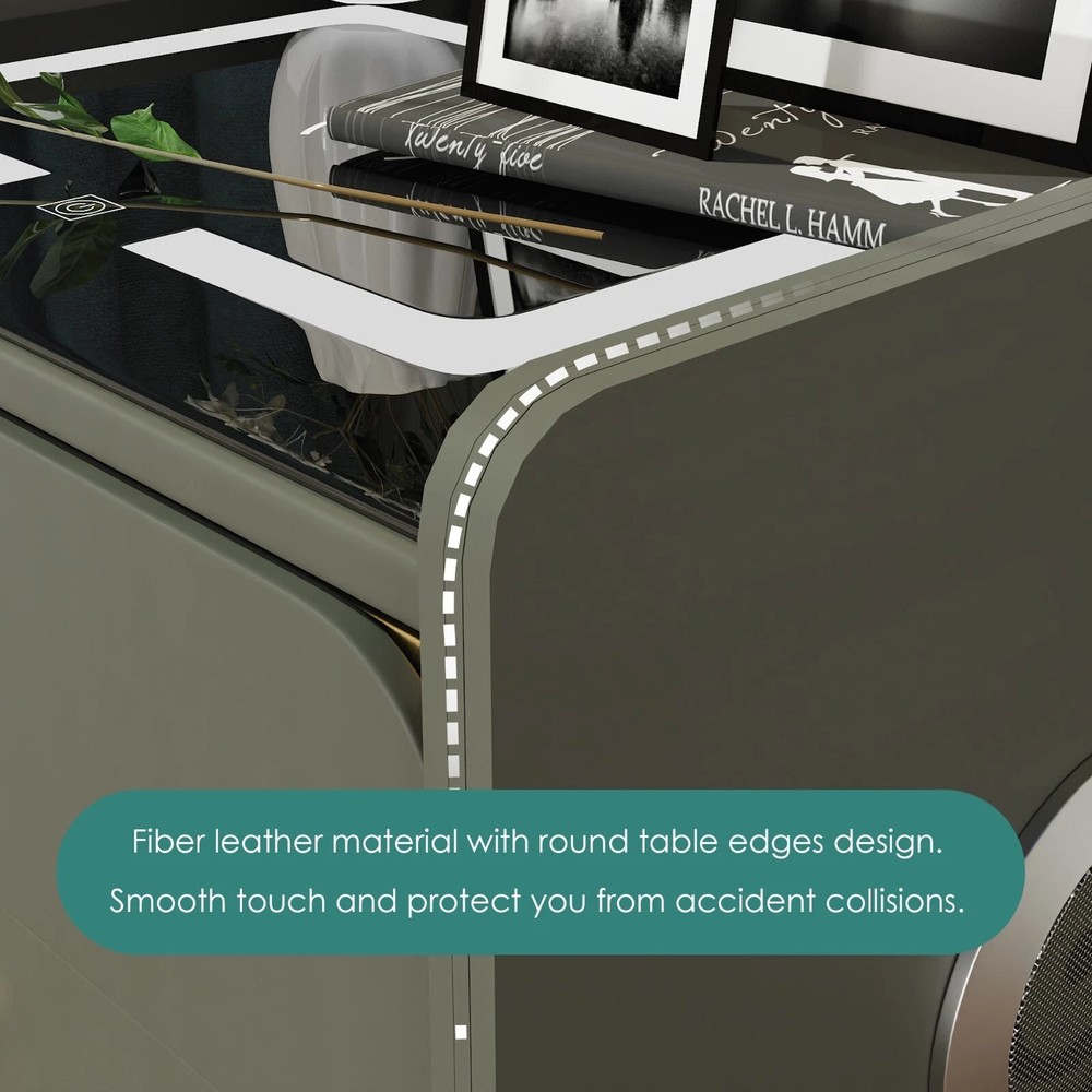 20" Tall Smart nightstand with combination lock ,Bluetooth player,Led light