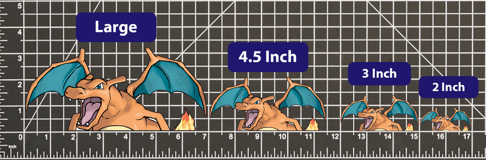 Charizard POKEMON STICKER DECAL -Flying Peeker Peeking- 4 Different Sizes