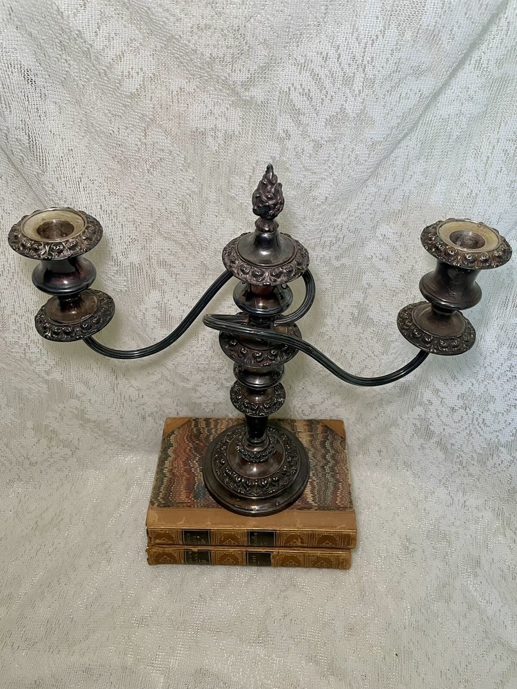 antique silver candelabra pair