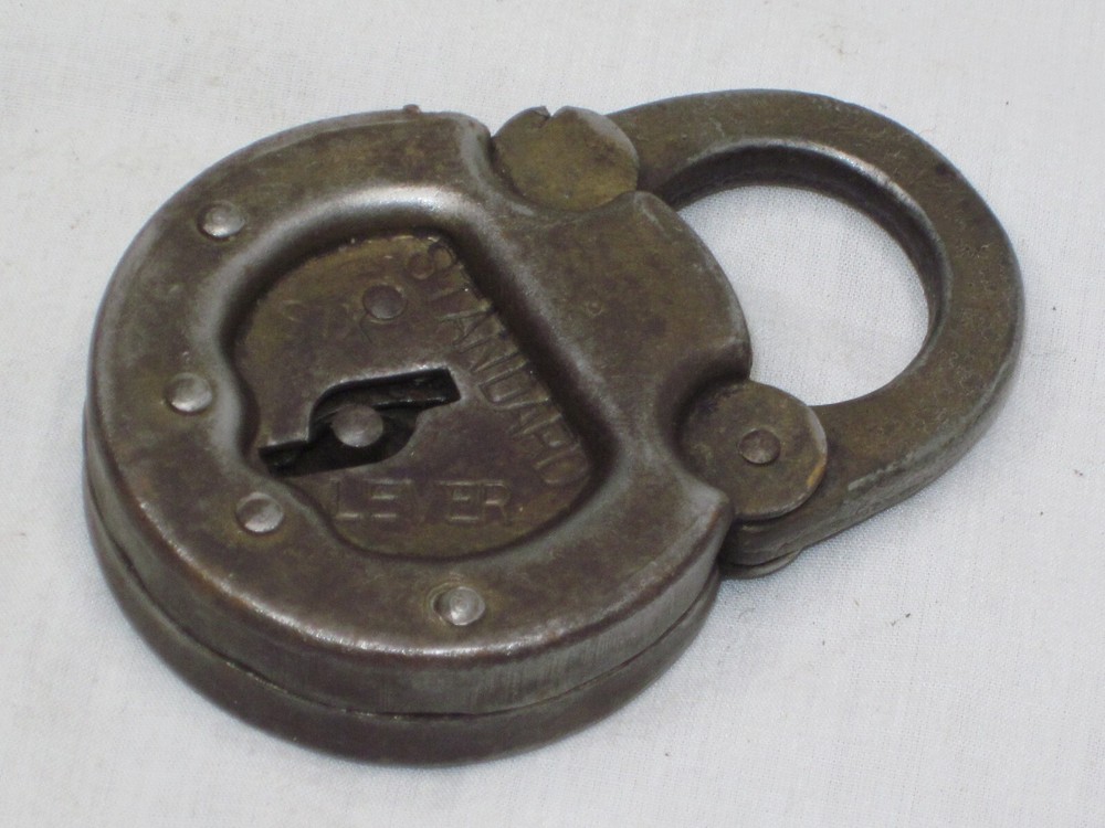 vintage antique STANDARD SIX LEVER padlock lock *PLEASE NOTE: no key
