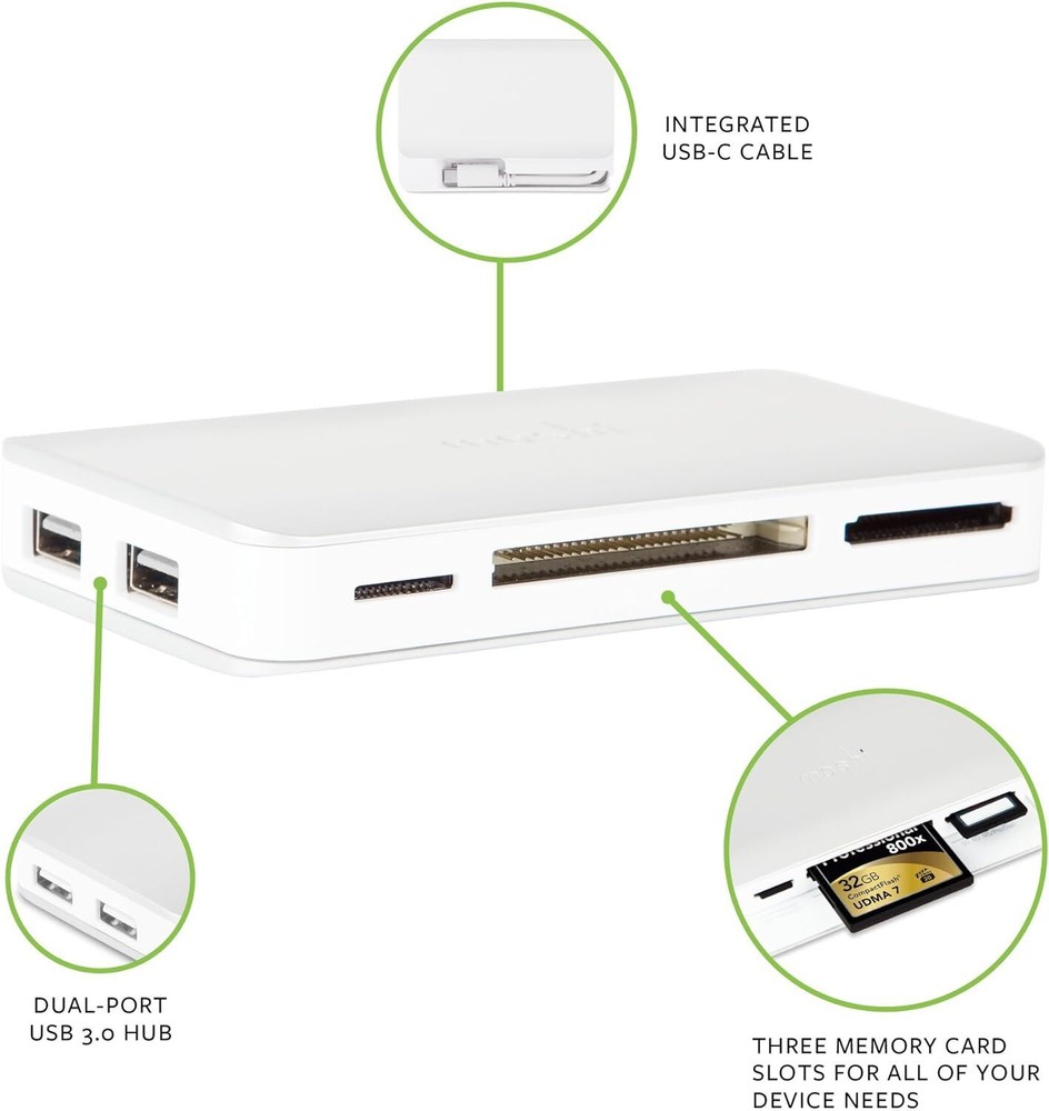 Moshi Catdette Type-C USB 3.0 (3.1 Gen 1) Type-C Silver, White Card Reader