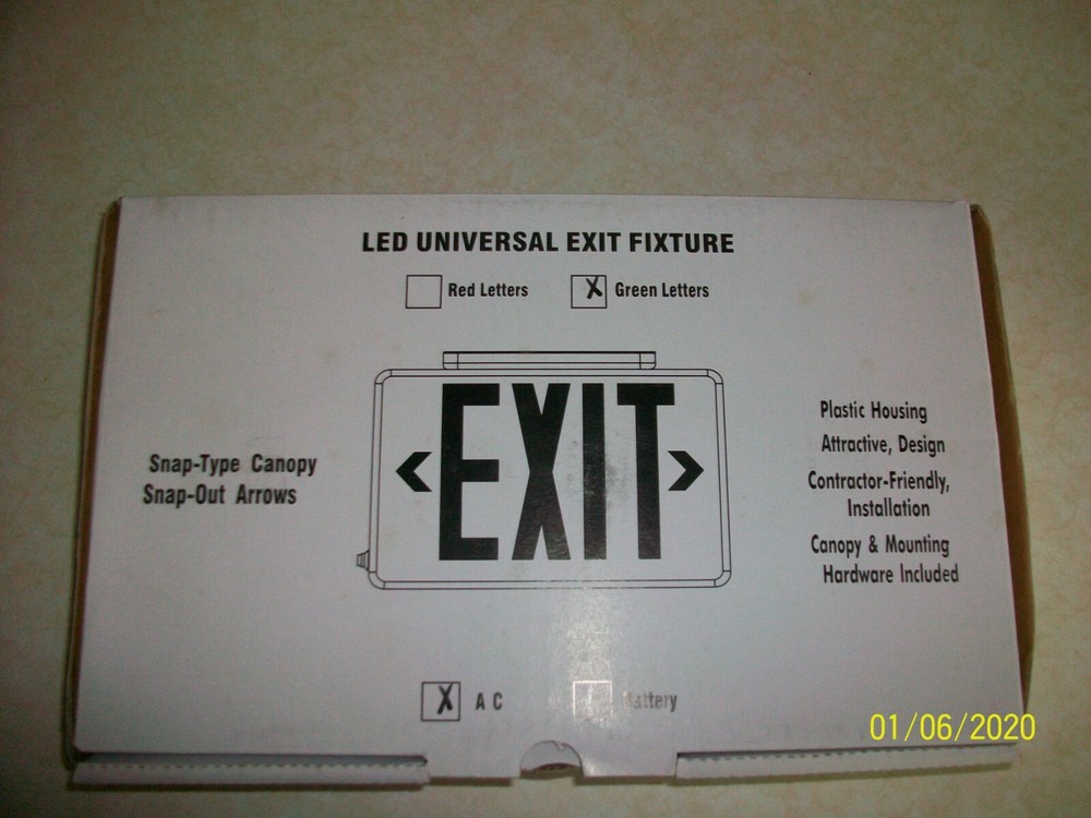 LED Emergency Exit Sign 1 or 2 Sided