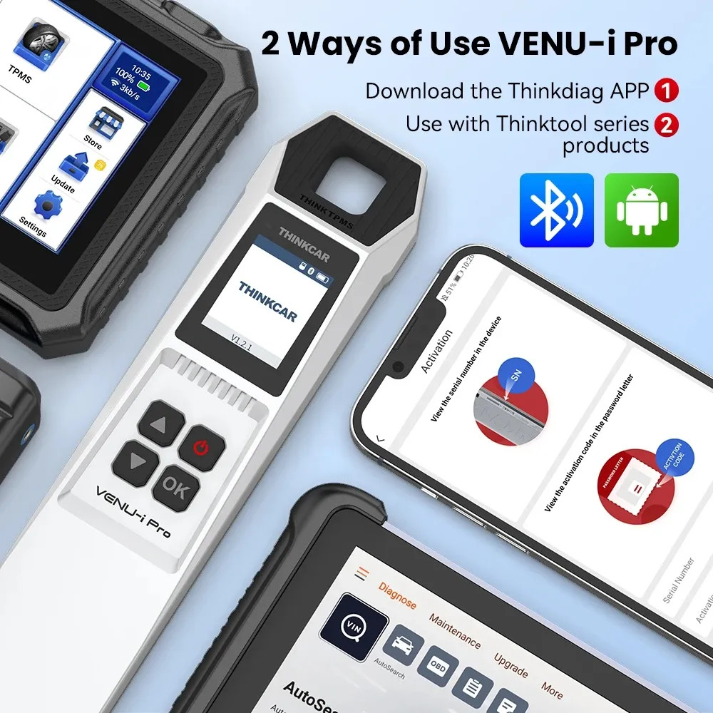 ThinkScan 689BT OBD2 Scanner & TPMS；ECU Coding Tool Bidirectional Diagnostics