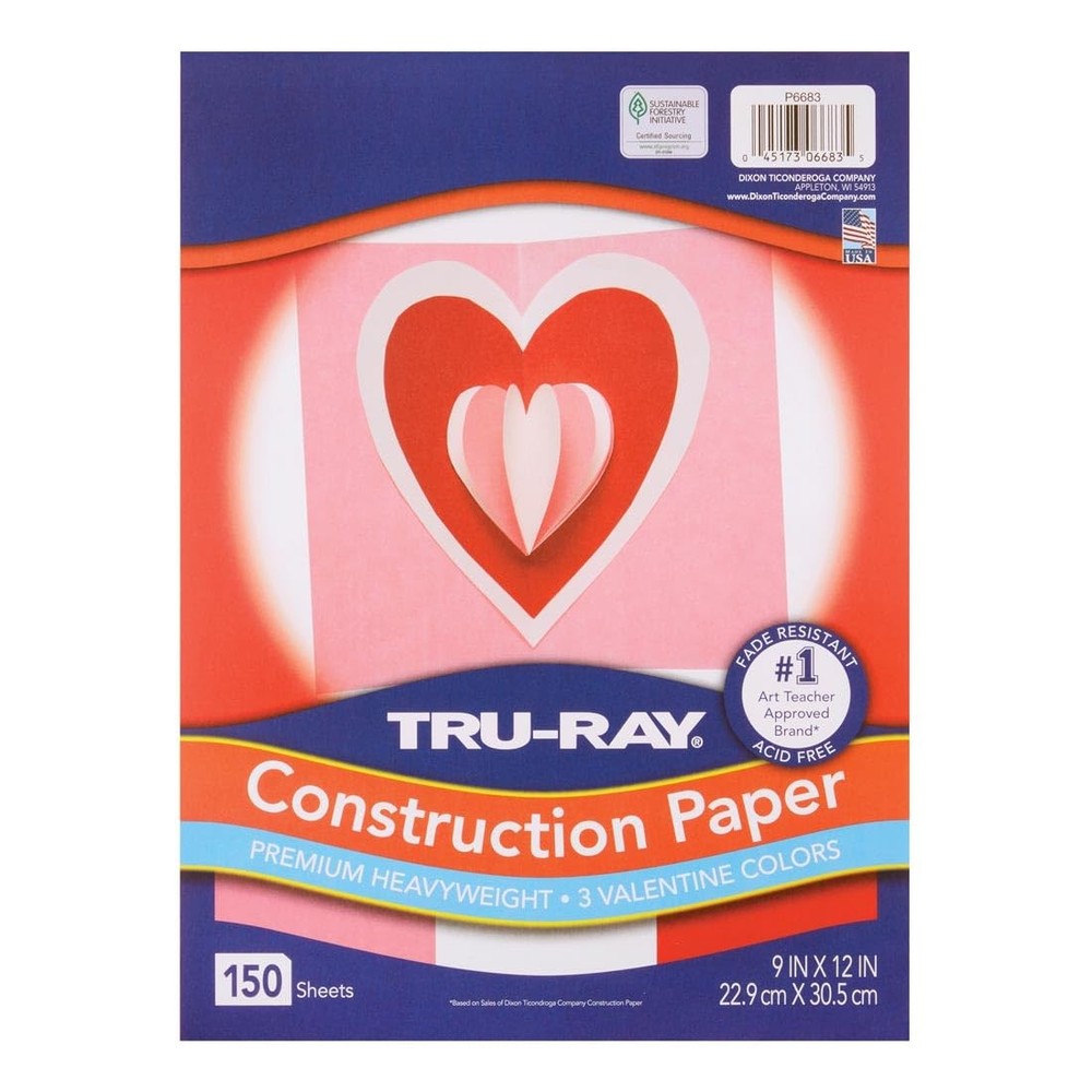 Construction Paper 9x12" Valentine Assortment