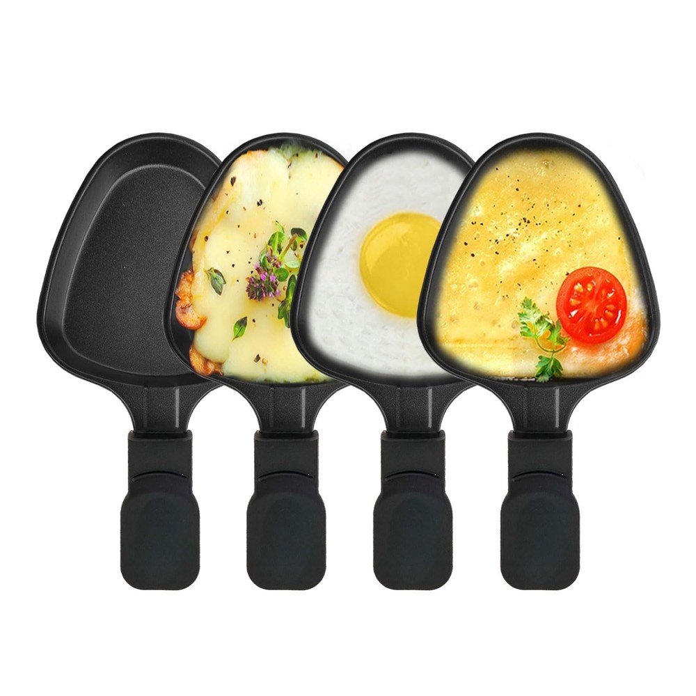 4 PCS Triangle NonStick Mini Raclette Grill Cheese Pan Replacement Tray