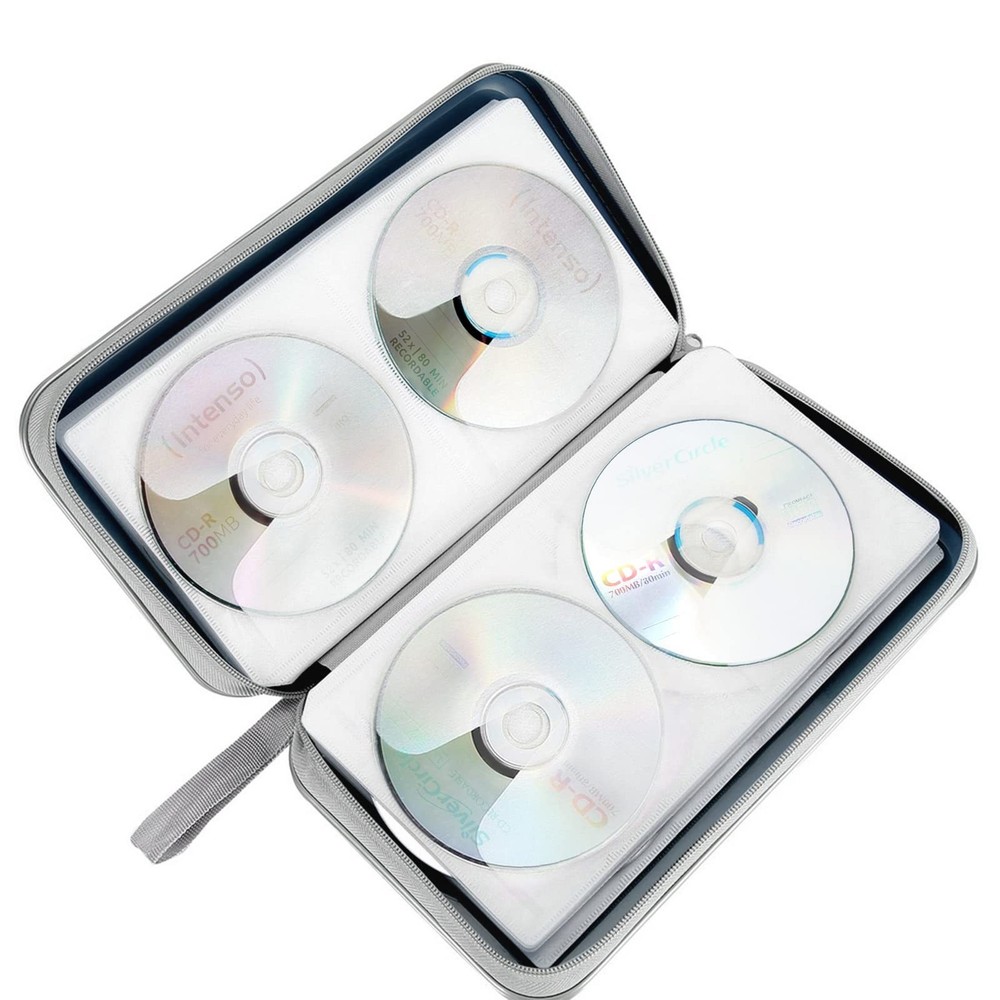 Siveit CD Case, DVD Case Holder 96 Capacity Hard 96 Capacity, Dark Blue