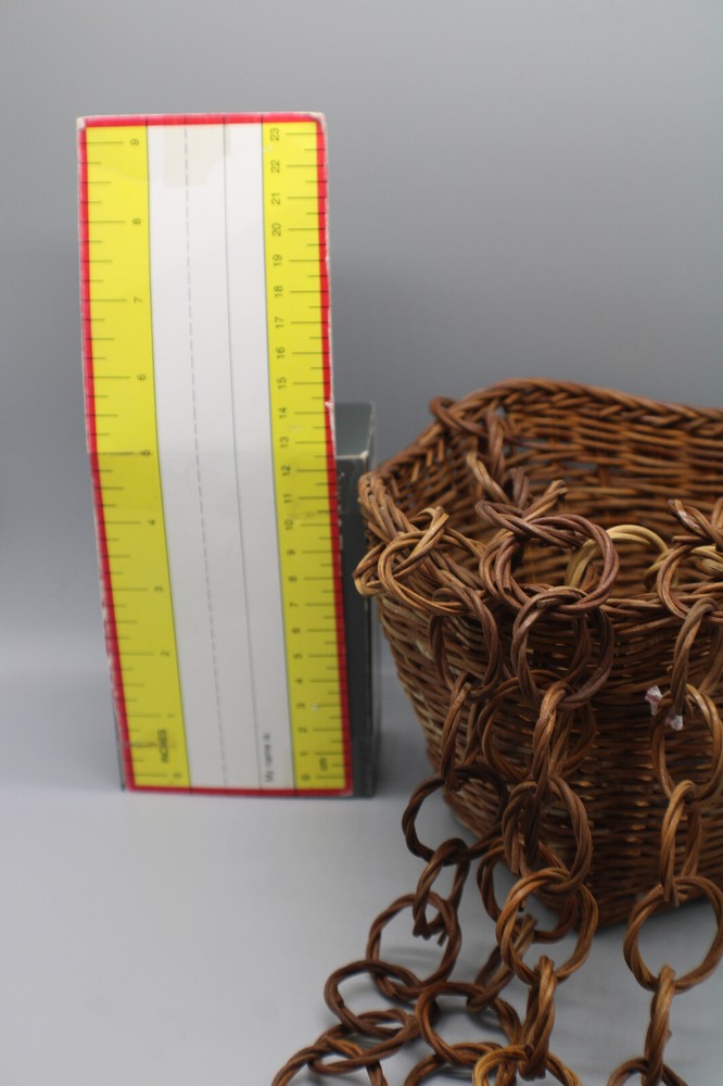 Hanging Wicker Basket with wicker interlocking hoops