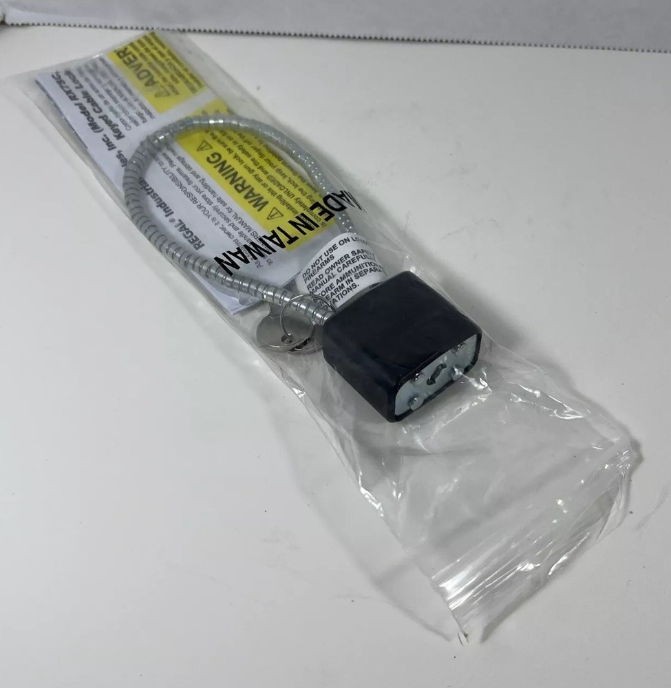 Cable Lock Universal for Firearms Black, NIP Manual & 2 Keys