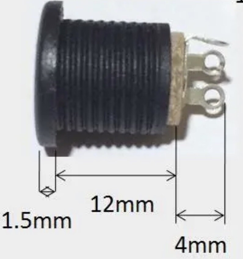 DC Power Jack Female Socket Barrel Connector - Panel Mount - 5.5 x 2.1mm
