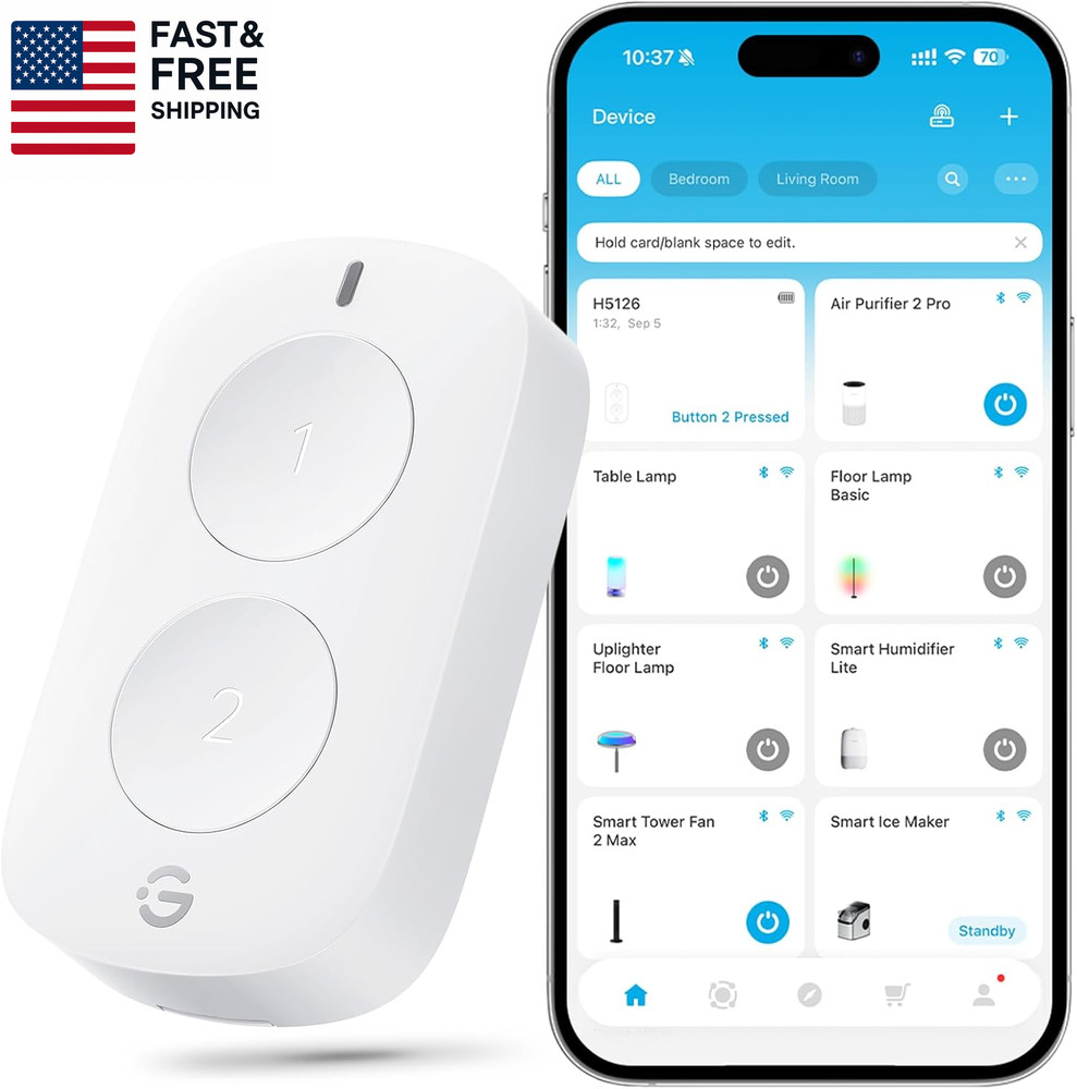 Smart Mini Double Button Switch, Group Control Multiple Devices, Versatile Wire