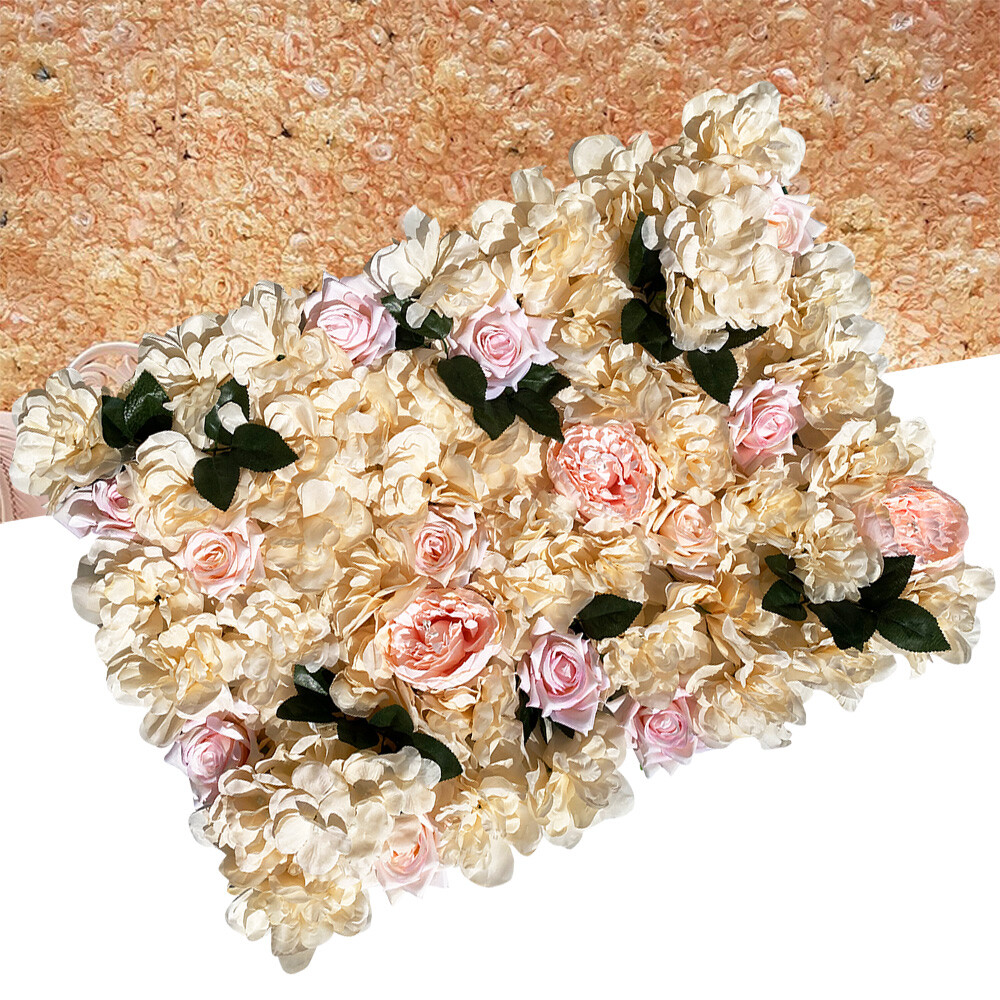 12 Pcs Artificial Rose Flower Wall Panel Bouquet Wedding Party Backdrop Decor
