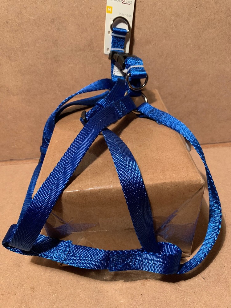 Good2go Dog Nylon Harness Medium 18”-30” Adjustable Blue B2