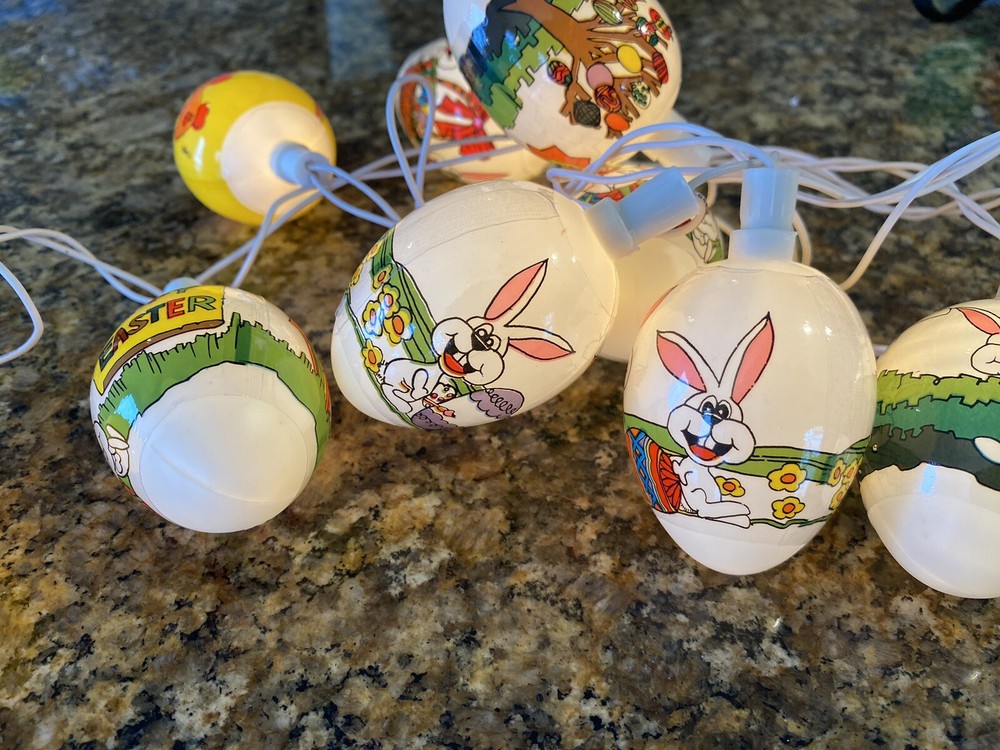 Easter Impressions 10 Decorative Lights Eggs String Lights Vintage (Working)