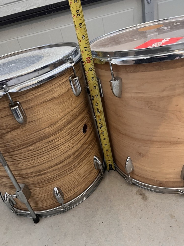 Vintage Wood Grain Tom Drums
