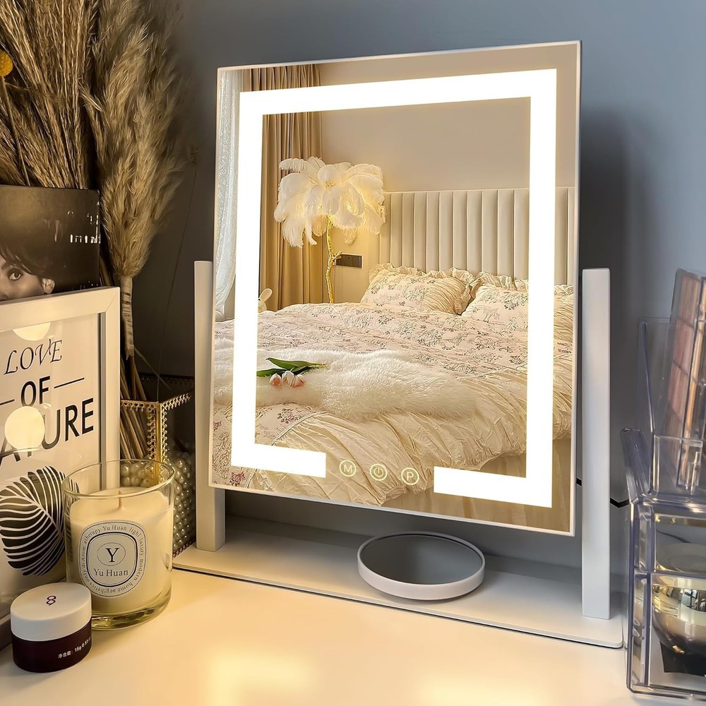Makeup Mirror With Lights 360 Rotatable 15X Spot Mirror Touch Sensor AC Power