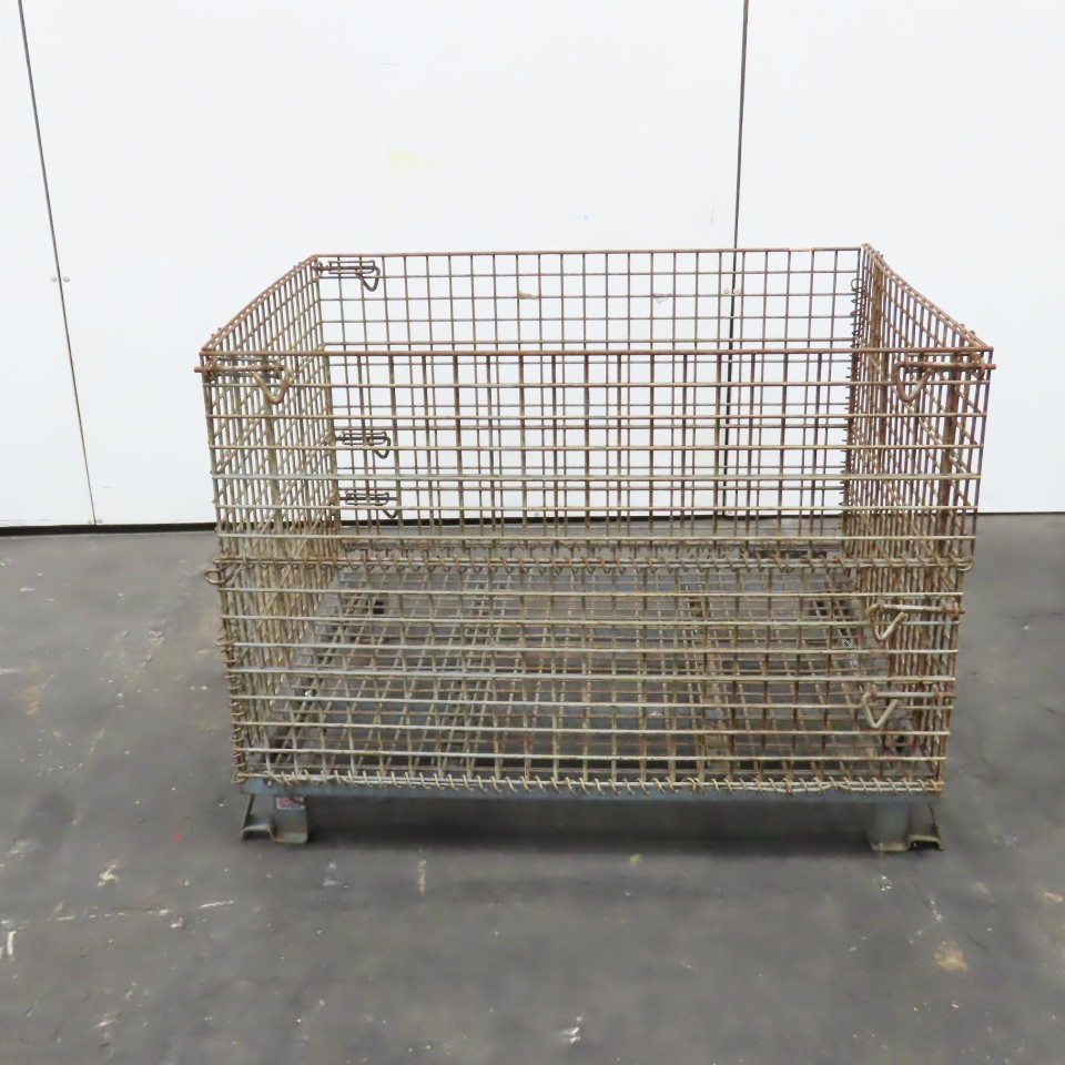 Econotainer 48" x 40" x 30" Deep Steel Collapsible Stackable Wire Bulk Container