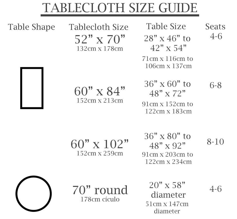 Fabric Tablecloth Harriet Jacquard Printed Table Decor, 4 Sizes, 9 Solid Colors