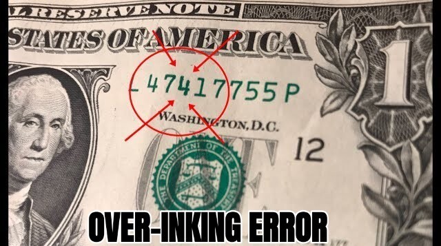 Random Circulated $1 Bill With Over-Inking Error