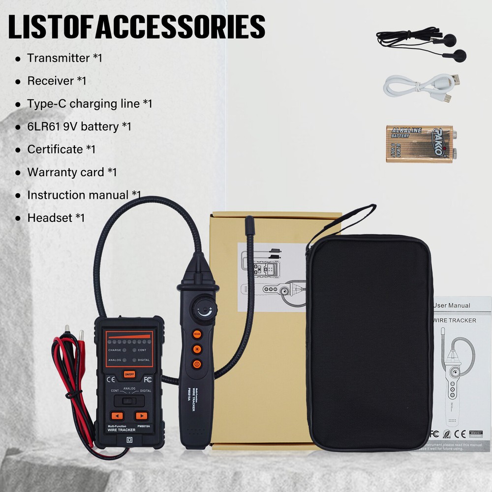 Multi-function LCD Wire Tracer Analog Detector Network Cable Test Cable Locator
