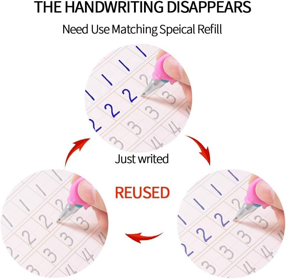 AALGO 4 Pc Magic Grooved Writing Practice for Kids - white