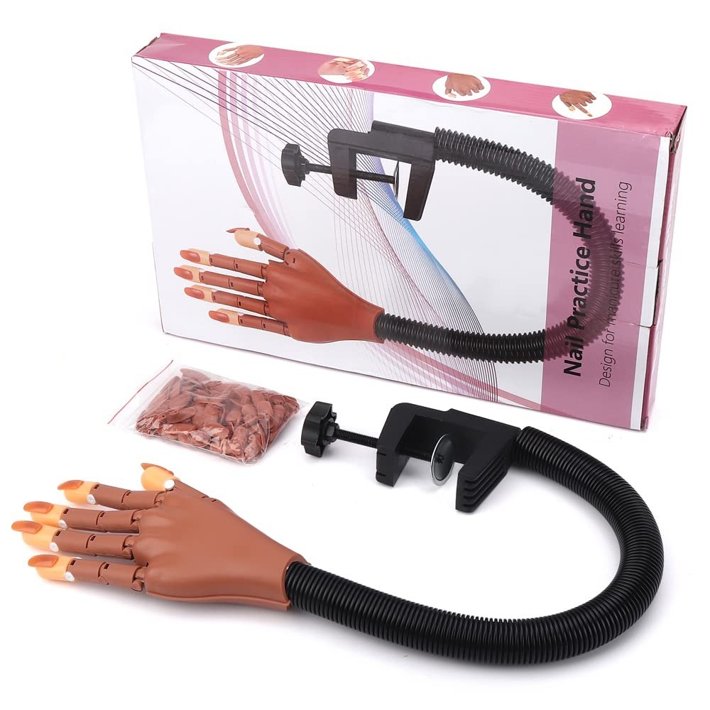 Sturdy Nail Art Mannequin Hand with 100 Refill Tips for Precision Practice