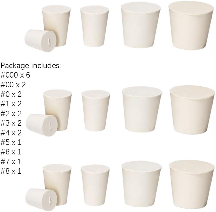 Comprehensive 22-Pc Assorted Rubber Stoppers - Reliable Sealing for Labs & Homes
