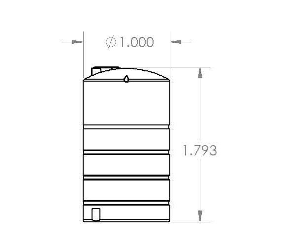 1/64 3D Printed 1500 Gal Vertical Tank