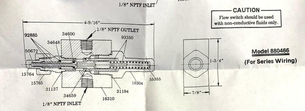Lincoln 880466 Flow Switch
