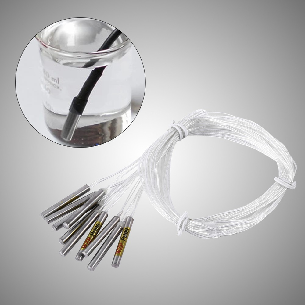 10pcs PT100 Waterproof Sensor Probe For Temperature Controller 4x30mmx50cm Probe