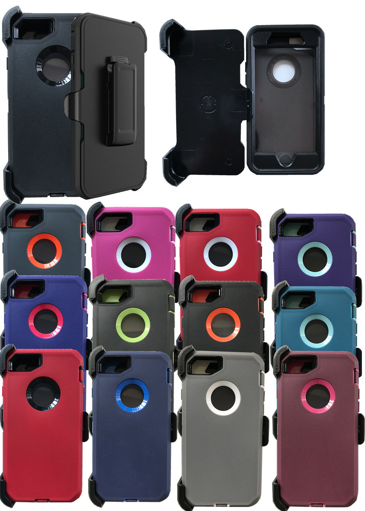 For iPhone 7 & iPhone 8 Defender Case With (Belt Clip Fits Otterbox)