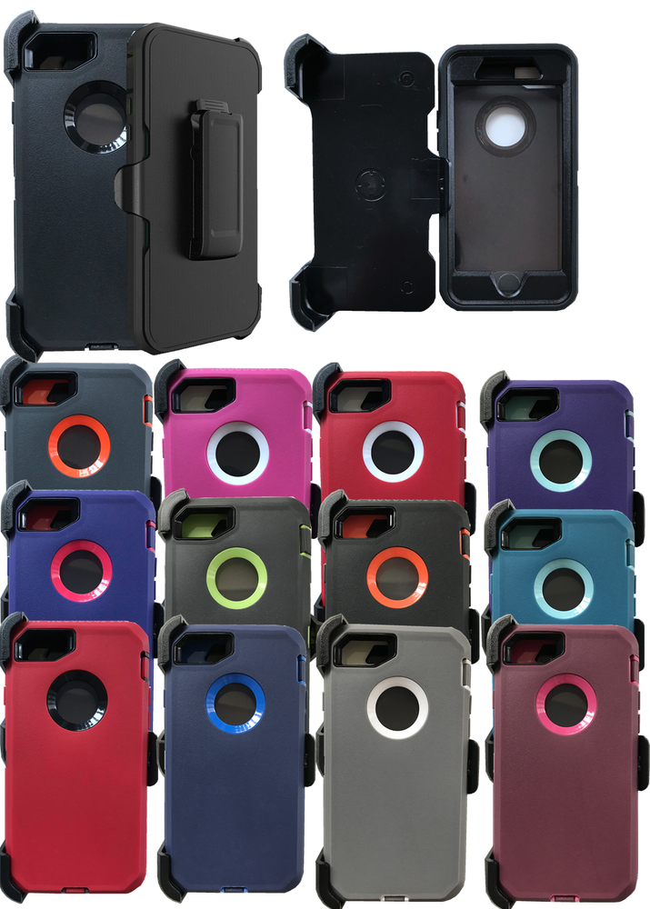 For iPhone 7 & iPhone 8 Defender Case With (Belt Clip Fits Otterbox)
