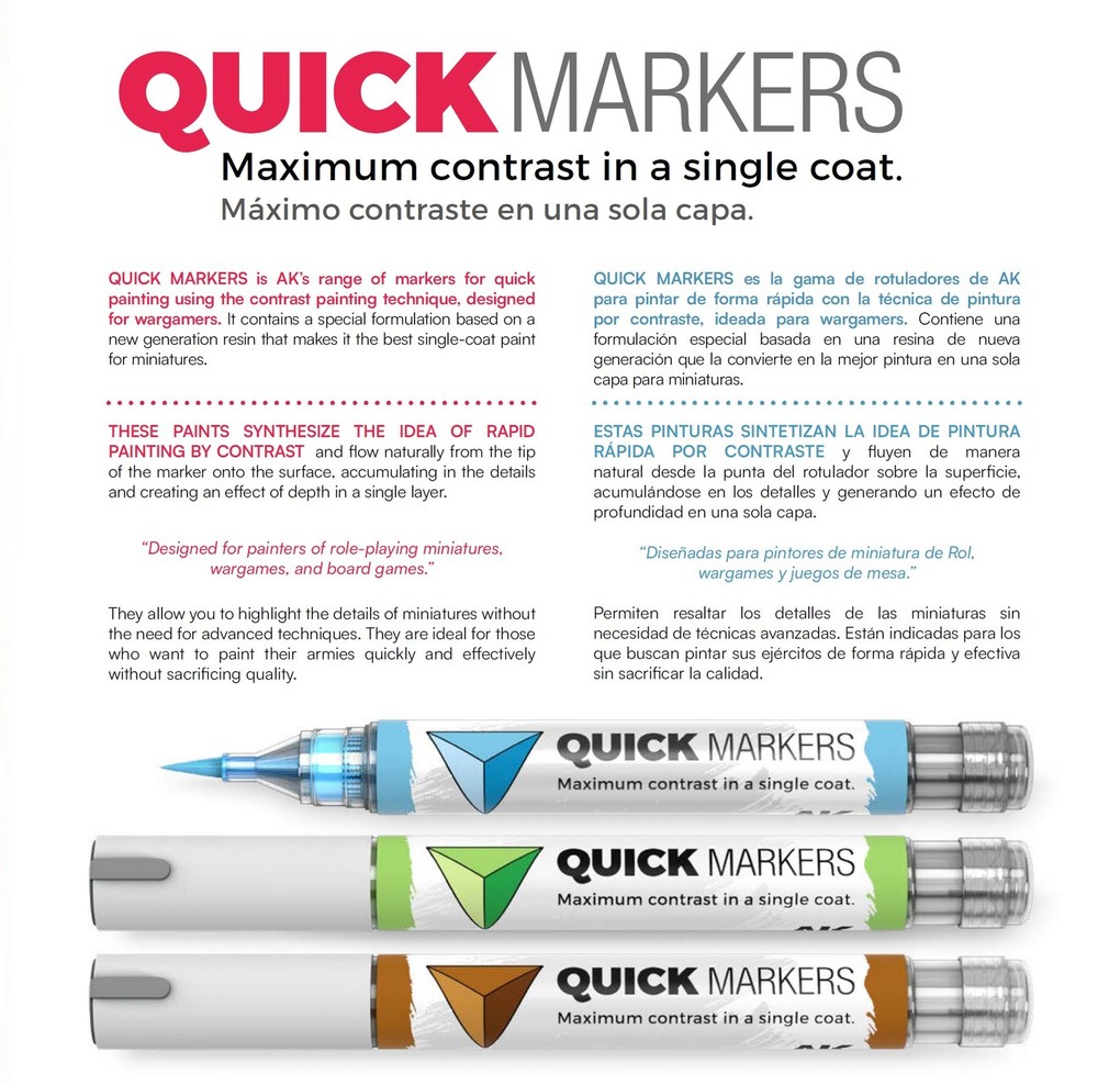 AK INTERACTIVE AKMQ150 QUICK MARKERS: SPECIAL BOX FULL RANGE 34 COLORS
