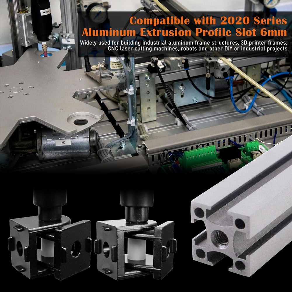 4 Sets 2020 Series Aluminum Extrusion Profile Connector, 180° Adjustable Flex...