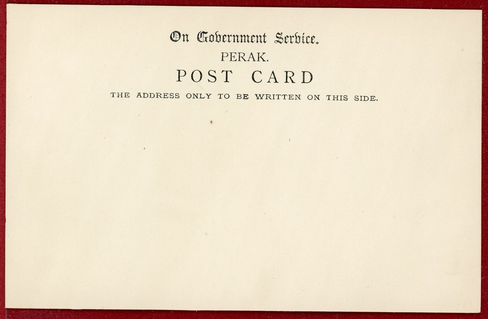Malaya Perak, On Government Service Post Card