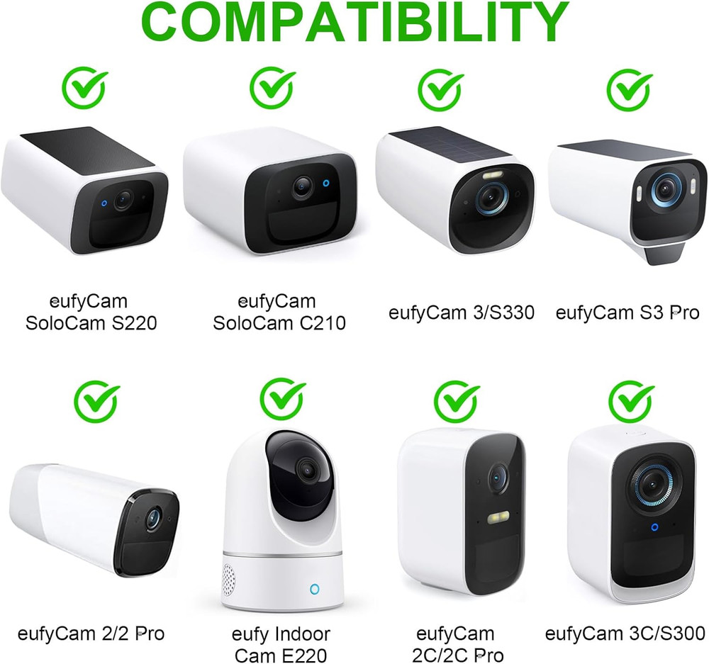 2Pack Security Camera Mounting Bracket for Eufy Solocam S220/C210 Eufycam 2C/2C