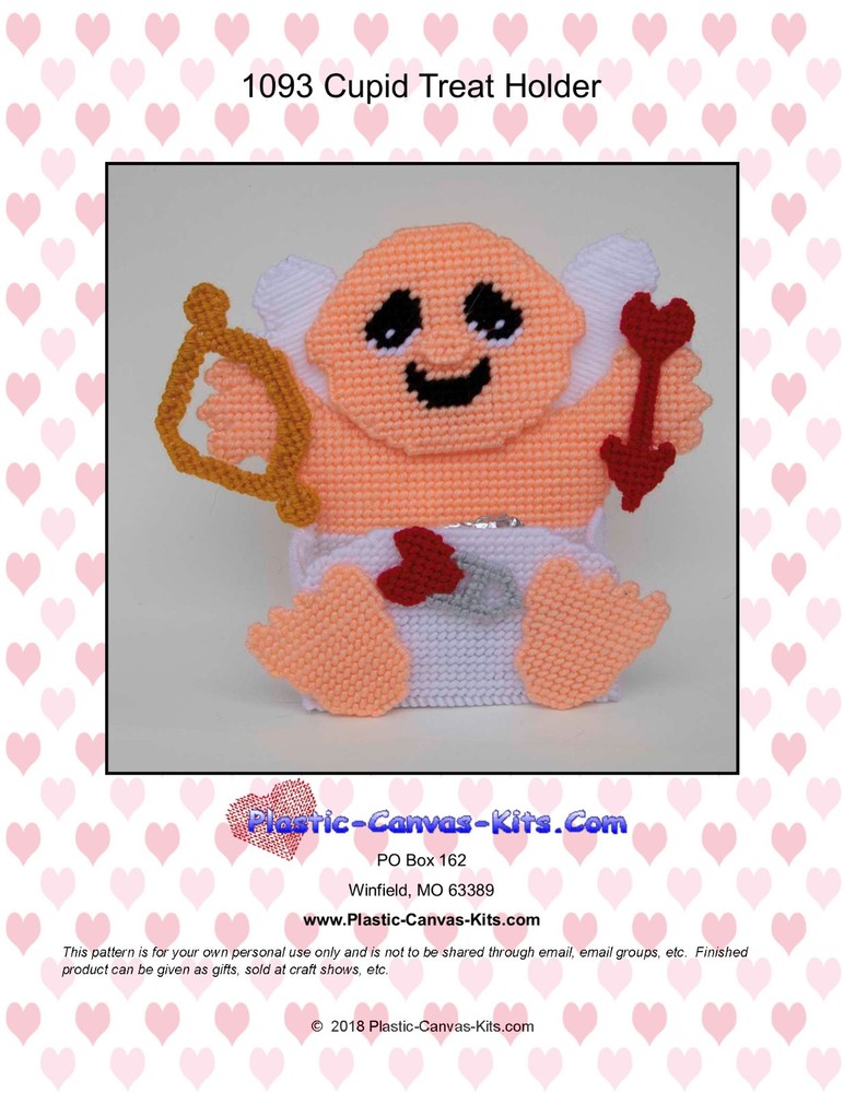 Valentine's Day Cupid Treat Holder-Plastic Canvas Pattern or Kit