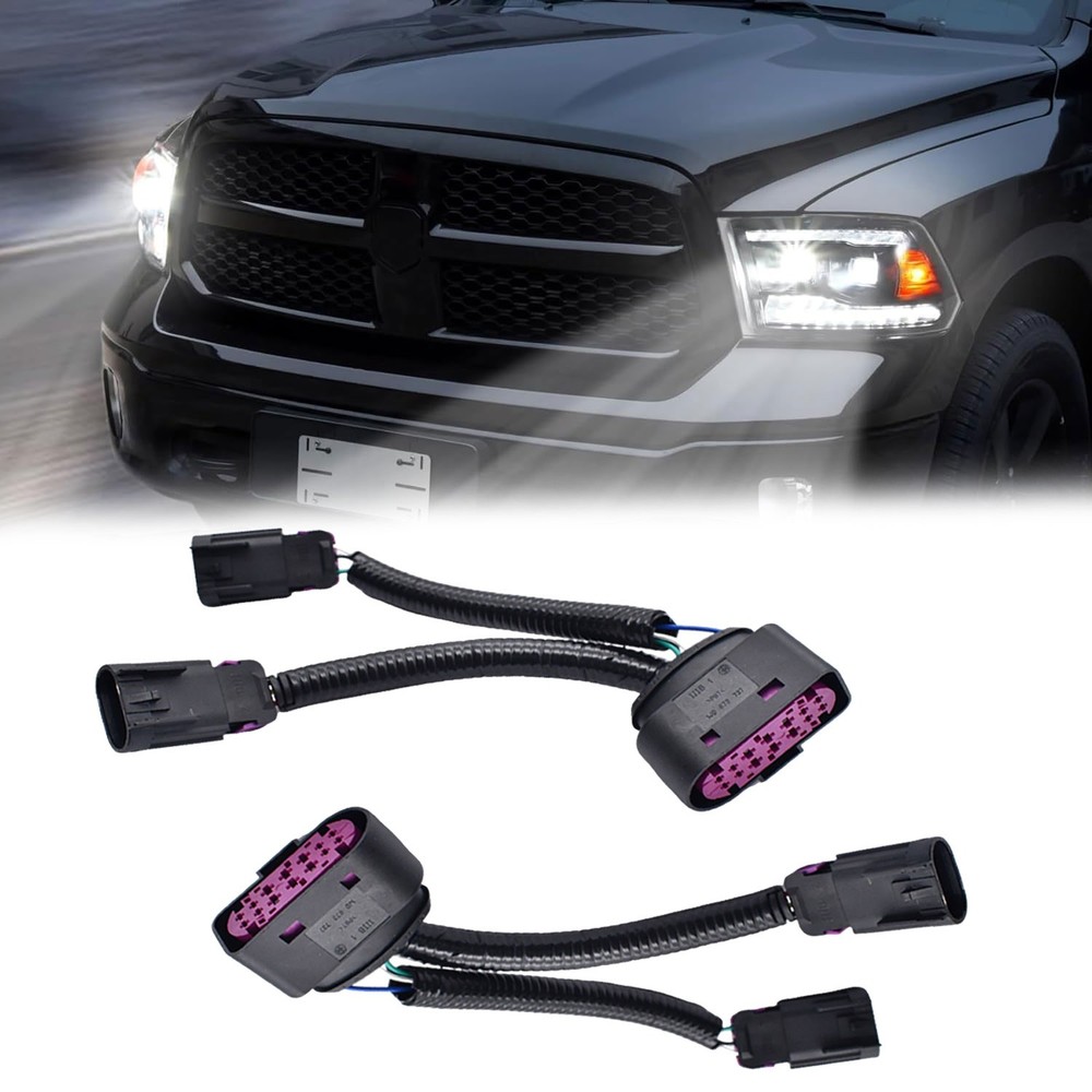 Conversion Harnesses Quad Housing to Projector Headlight For Ram 1500 2500 3500