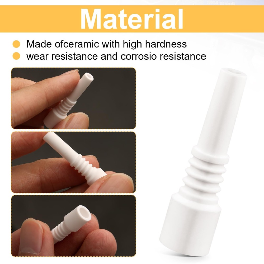 Sand Blaster Ceramic Nozzles Replacement Sandblasting Tips, 10mm Nectar White
