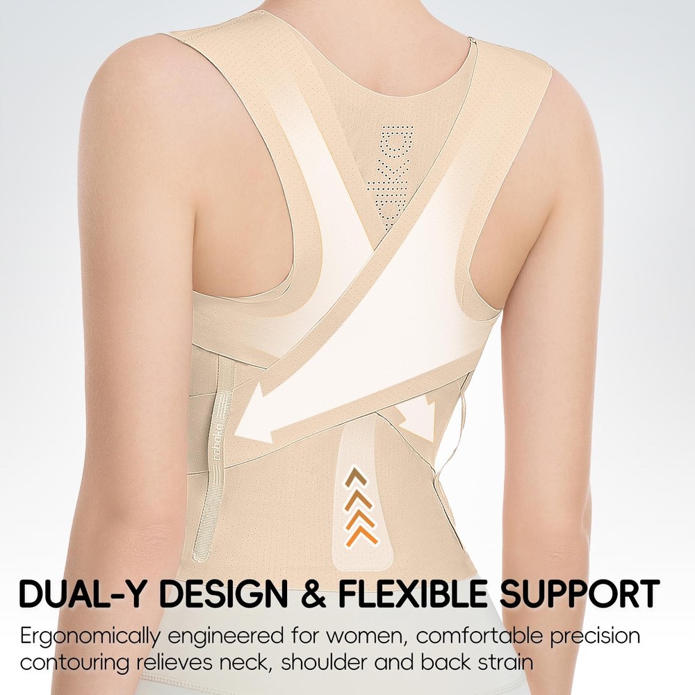 Posture Corrector for , Invisible Lightweight Adjustable Back Brace for Upper...