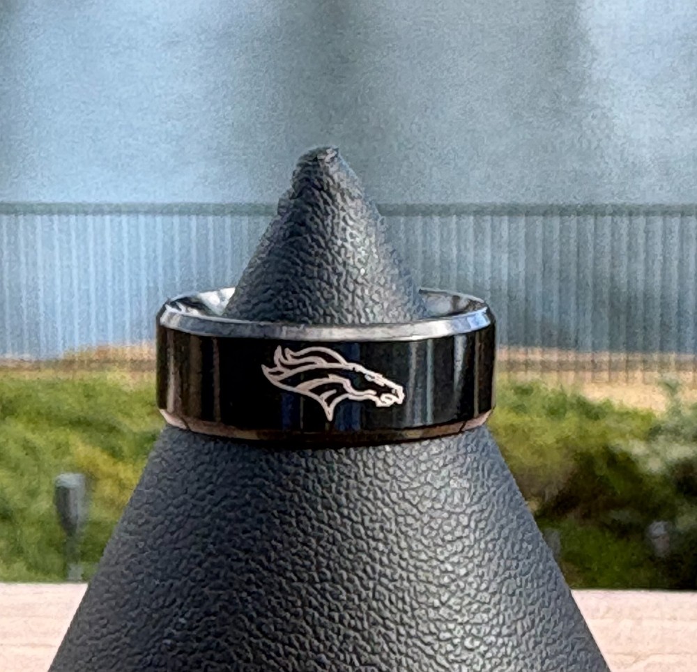 Denver Broncos Mens NFL titanium ring. wedding ring. unique gift