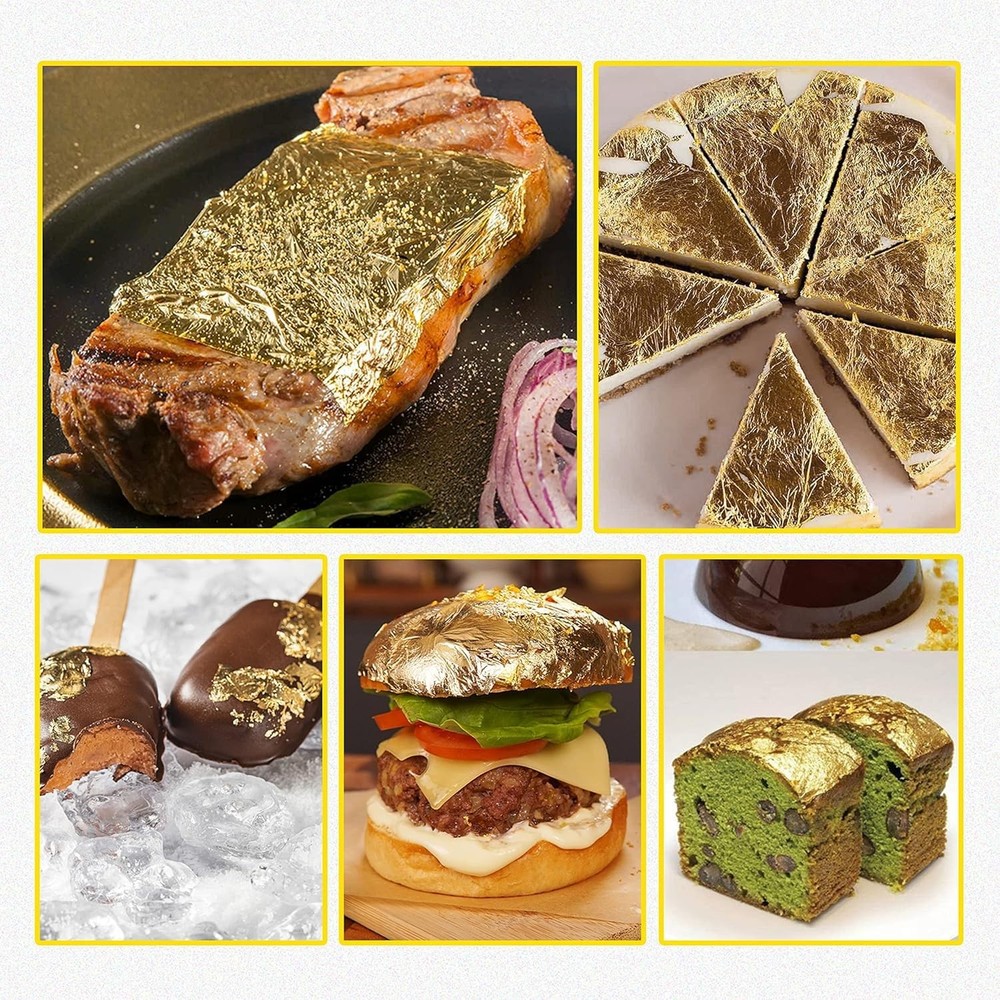 Edible Gold Leaf Sheets set 1.7 Inch Square Decorating Pack 10 PCS