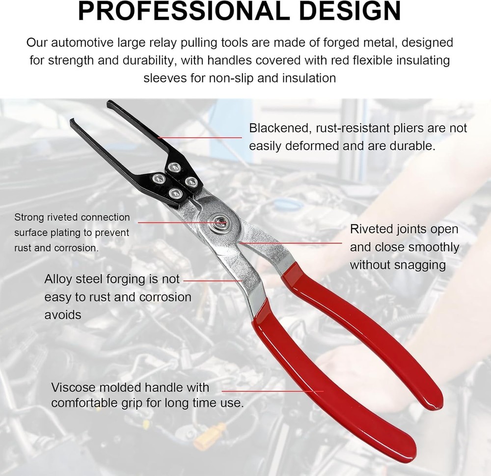 2PCS Relay and Fuse Removal Tool, Relay Puller Pliers Fuse Puller Tool Car Elect