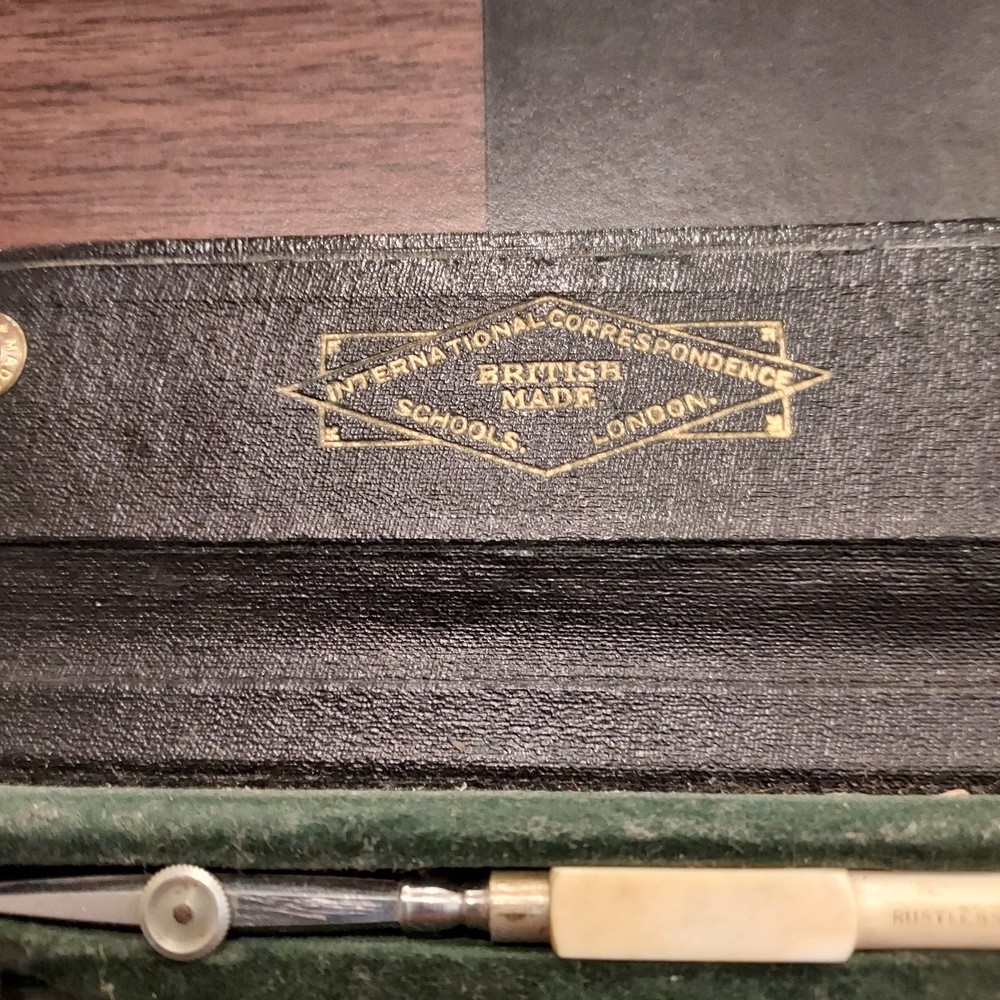 Complete drafting set in case