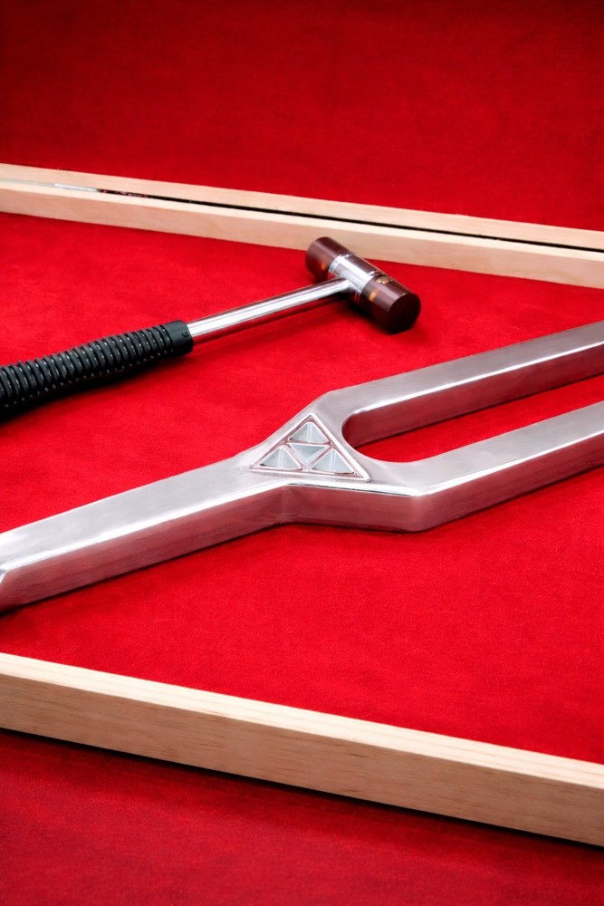 GIANT TUNING FORK SOLLFIGIO WITH 396 HZ FREQUENCY.