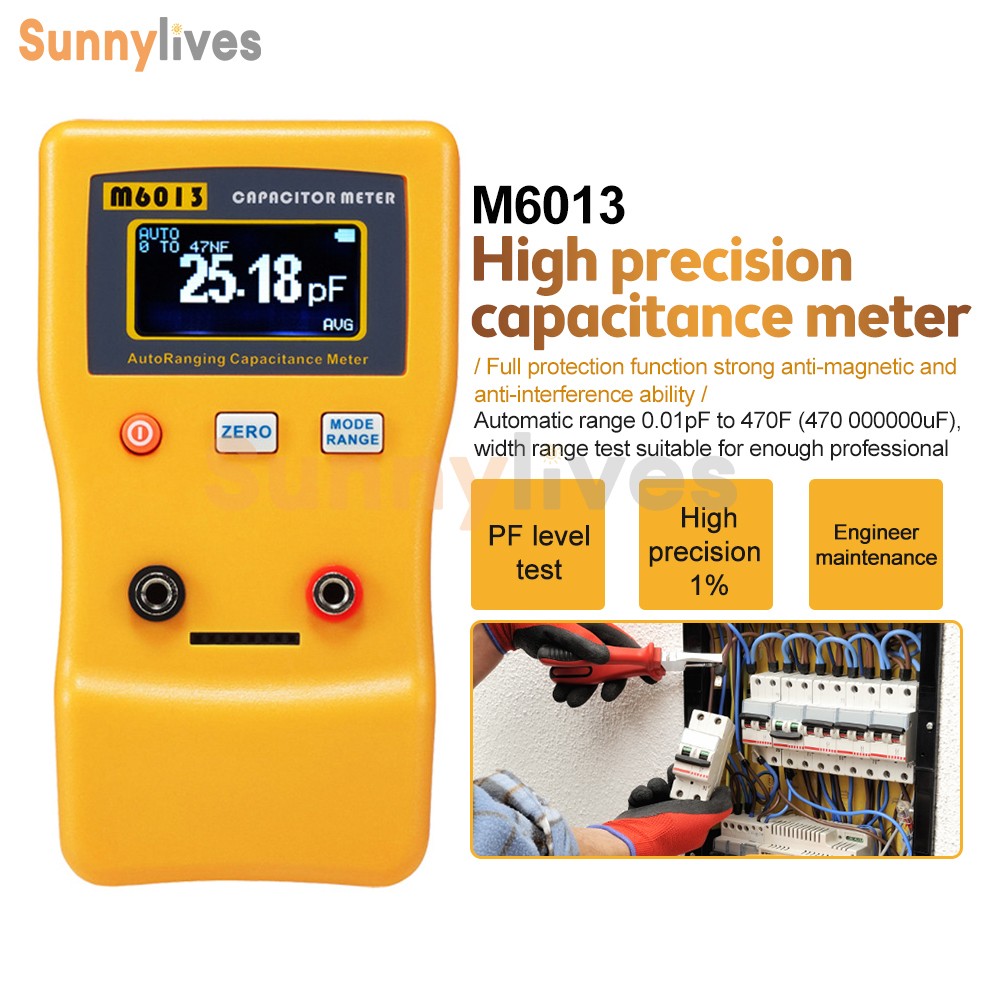 LCD High-precision Capacitor Meter Auto Range Handheld Capacitor Circuit Tester