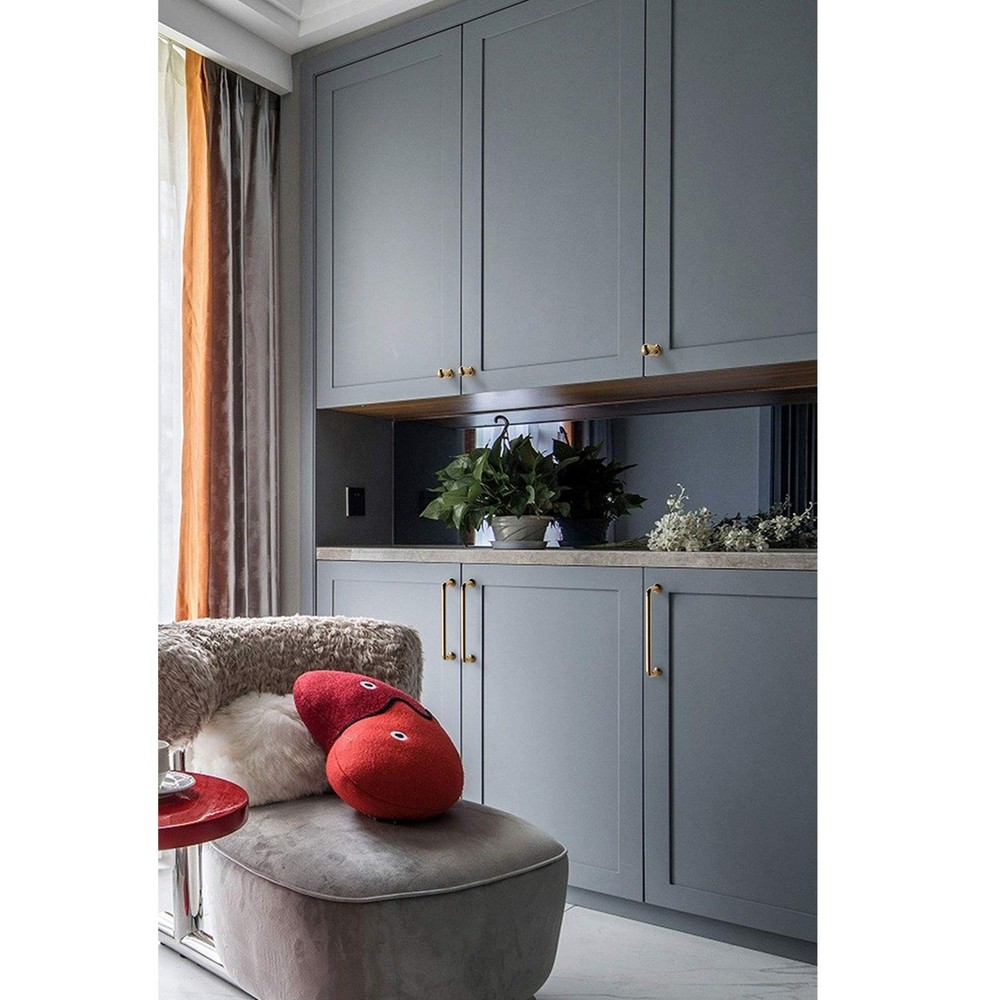 10 PCS 5 Inch 128mm Polished Brass Solid Round Cabinet Pull Drawer Handle